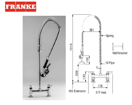 Franke Sissons Deck Mixer Overhead Spray - F1062